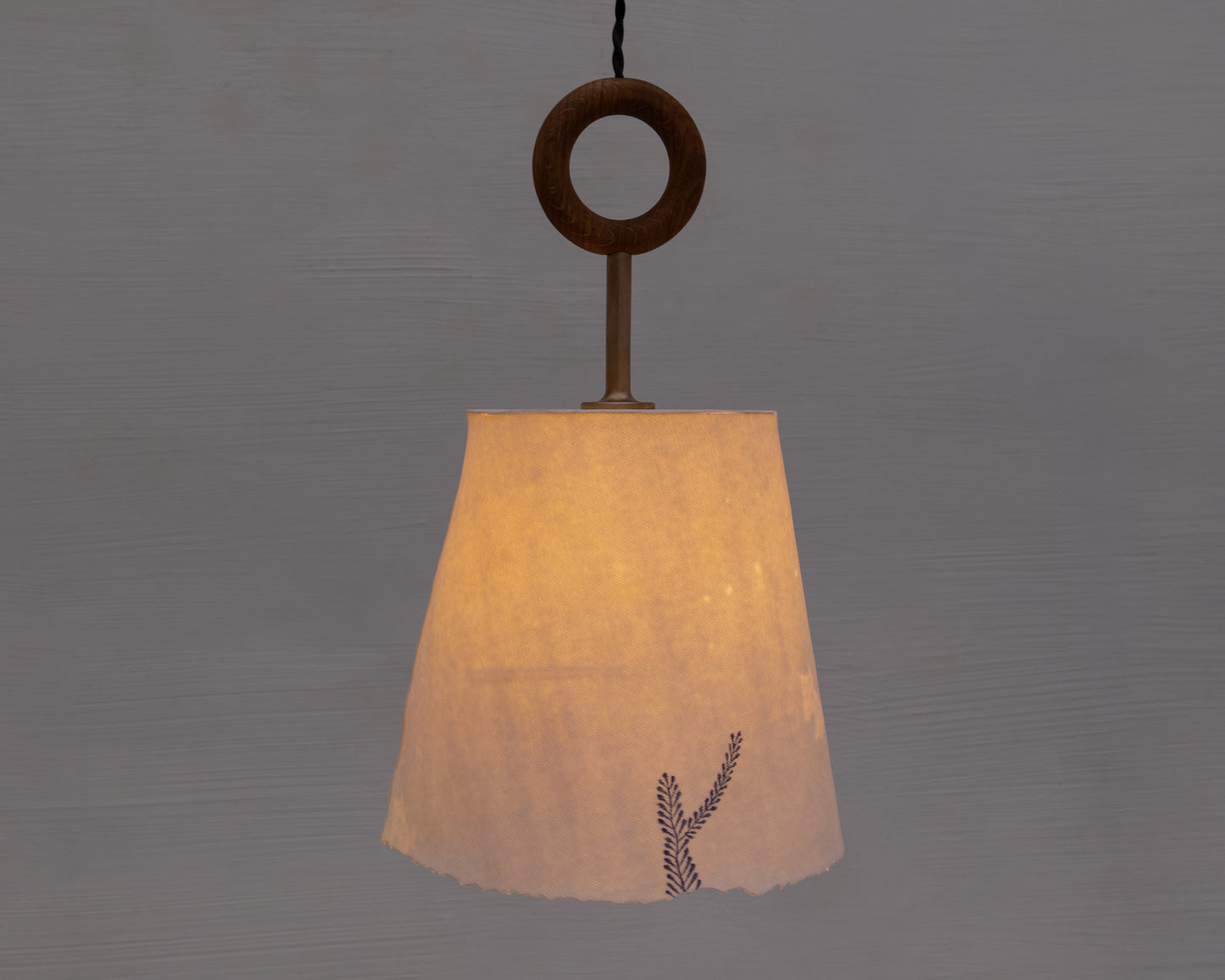 RAST PENDANT - BRONZE FIXTURE, HAND-PAINTED PORCELAIN SHADE