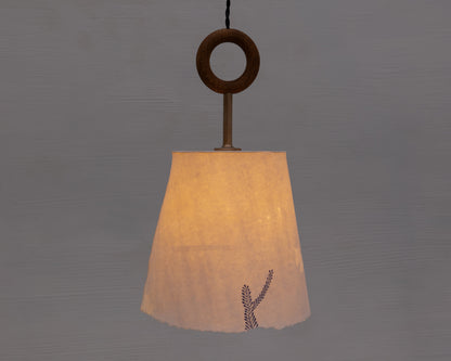 RAST PENDANT - BRONZE FIXTURE, HAND-PAINTED PORCELAIN SHADE