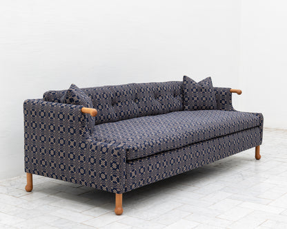 MABEL SOFA - 7', BDDW FABRIC #422, CHERRY ARMS AND FEET