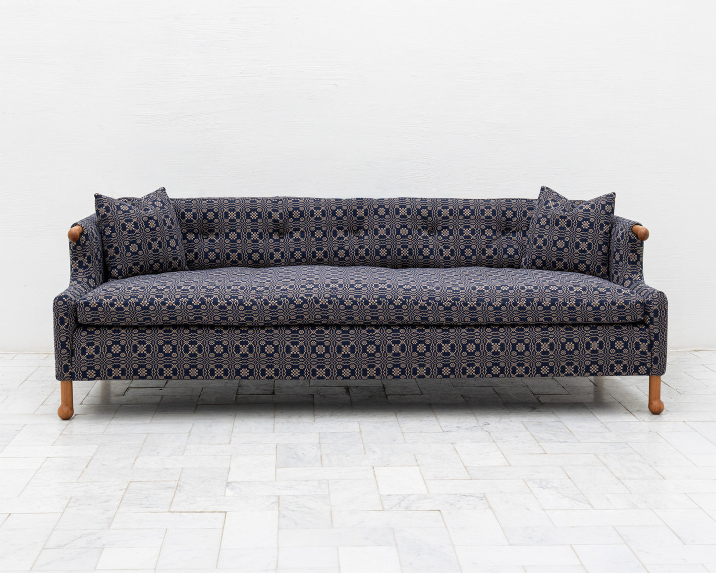 MABEL SOFA - 7', BDDW FABRIC #422, CHERRY ARMS AND FEET