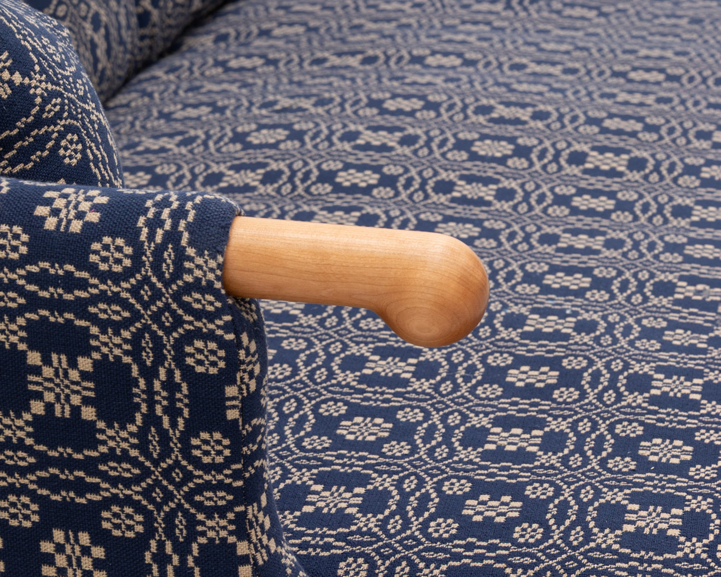 MABEL SOFA - 7', BDDW FABRIC #422, CHERRY ARMS AND FEET