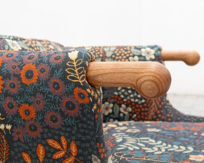 MABEL CLUB CHAIR - BDDW FABRIC #324, CHERRY ARMS AND FEET