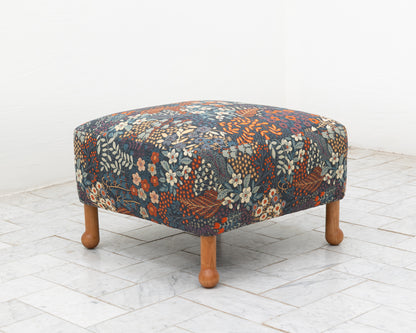 MABEL OTTOMAN - 24", BDDW FABRIC #324, CHERRY FEET