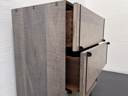 LAKE DRESSER - 31" L, OXIDIZED TIGER MAPLE EXTERIOR, OXIDIZED TIGER MAPLE FACES