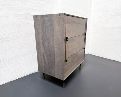 LAKE DRESSER - 31" L, OXIDIZED TIGER MAPLE EXTERIOR AND FACES