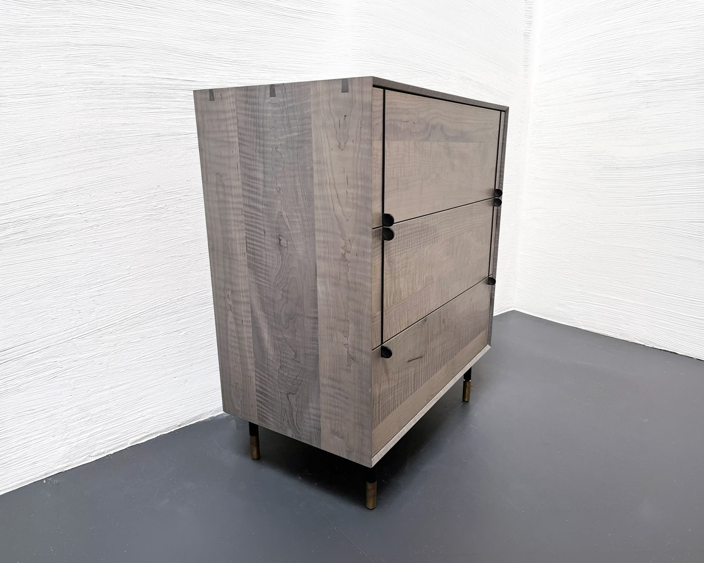 LAKE DRESSER - 31" L, OXIDIZED TIGER MAPLE EXTERIOR, OXIDIZED TIGER MAPLE FACES