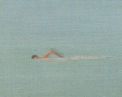 ACRYLIC ON LINEN PAINTING - DISTANT BATHERS #107 - 42" W X 52" H