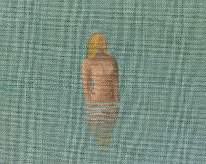 ACRYLIC ON LINEN PAINTING - DISTANT BATHERS #107 - 42" W X 52" H