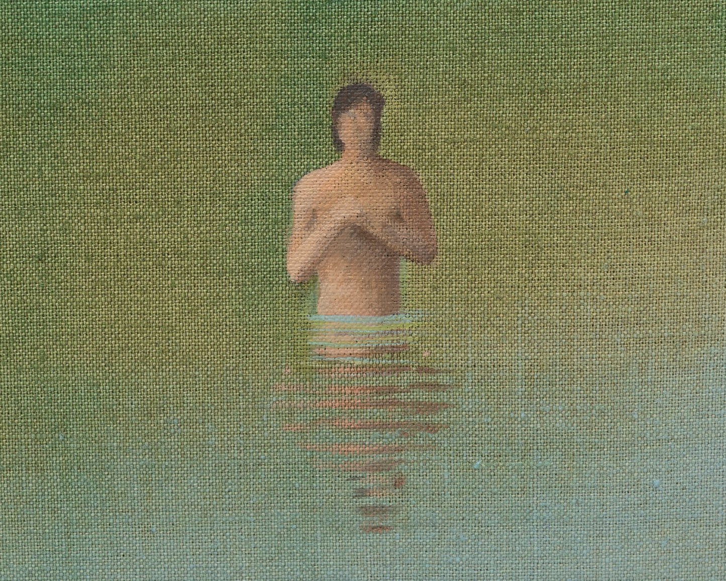 ACRYLIC ON LINEN PAINTING - DISTANT BATHERS #107 - 42" W X 52" H