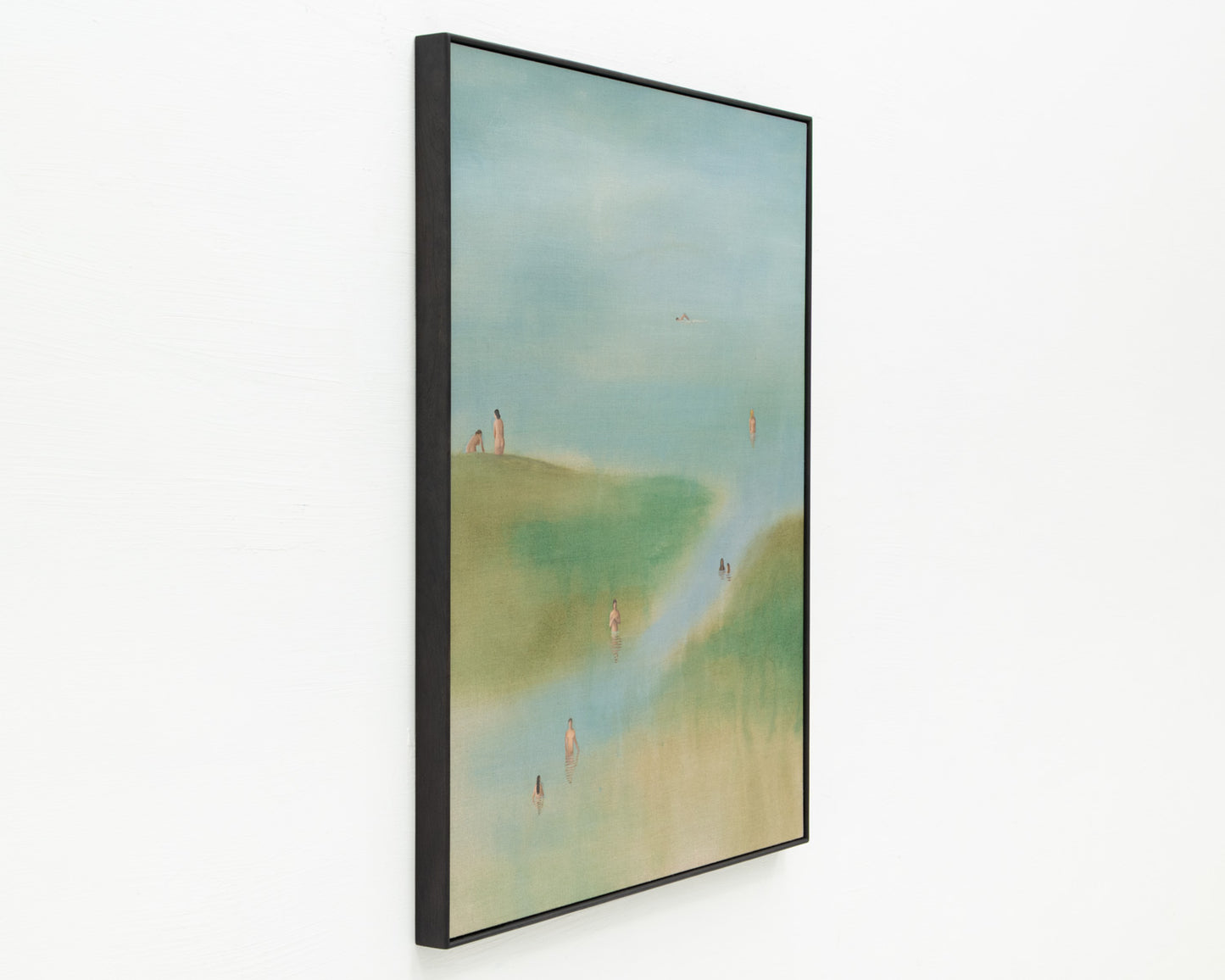 ACRYLIC ON LINEN PAINTING - DISTANT BATHERS #107 - 42" W X 52" H