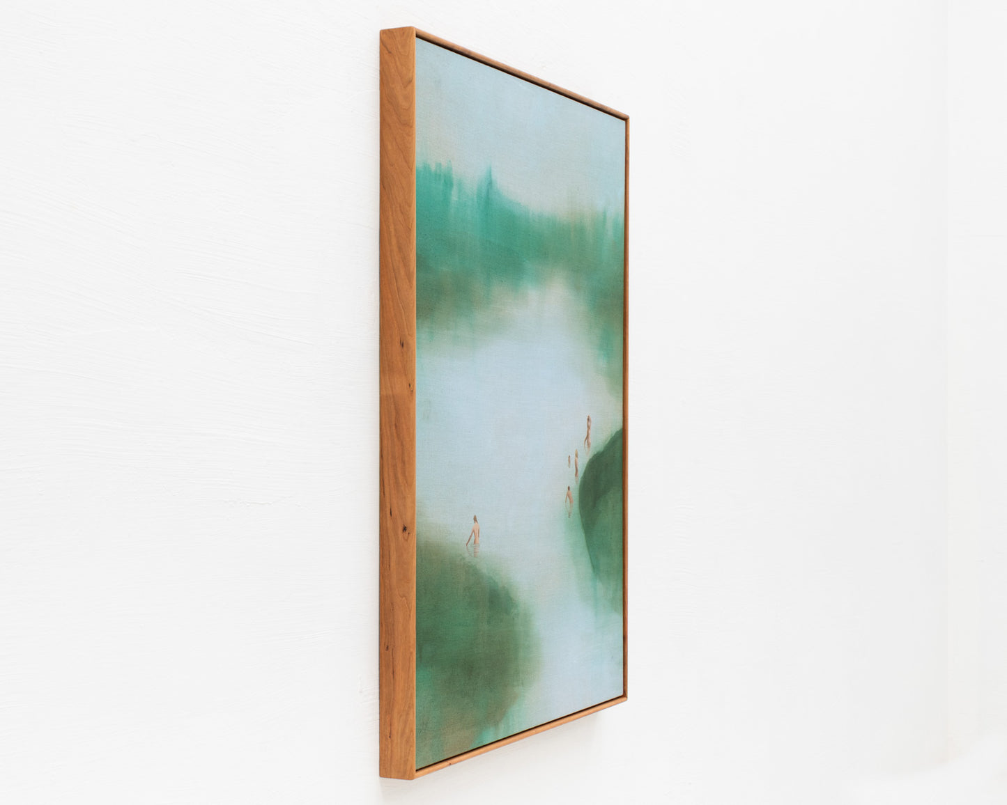 ACRYLIC ON LINEN PAINTING - DISTANT BATHERS #101 - 36" W X 46" H