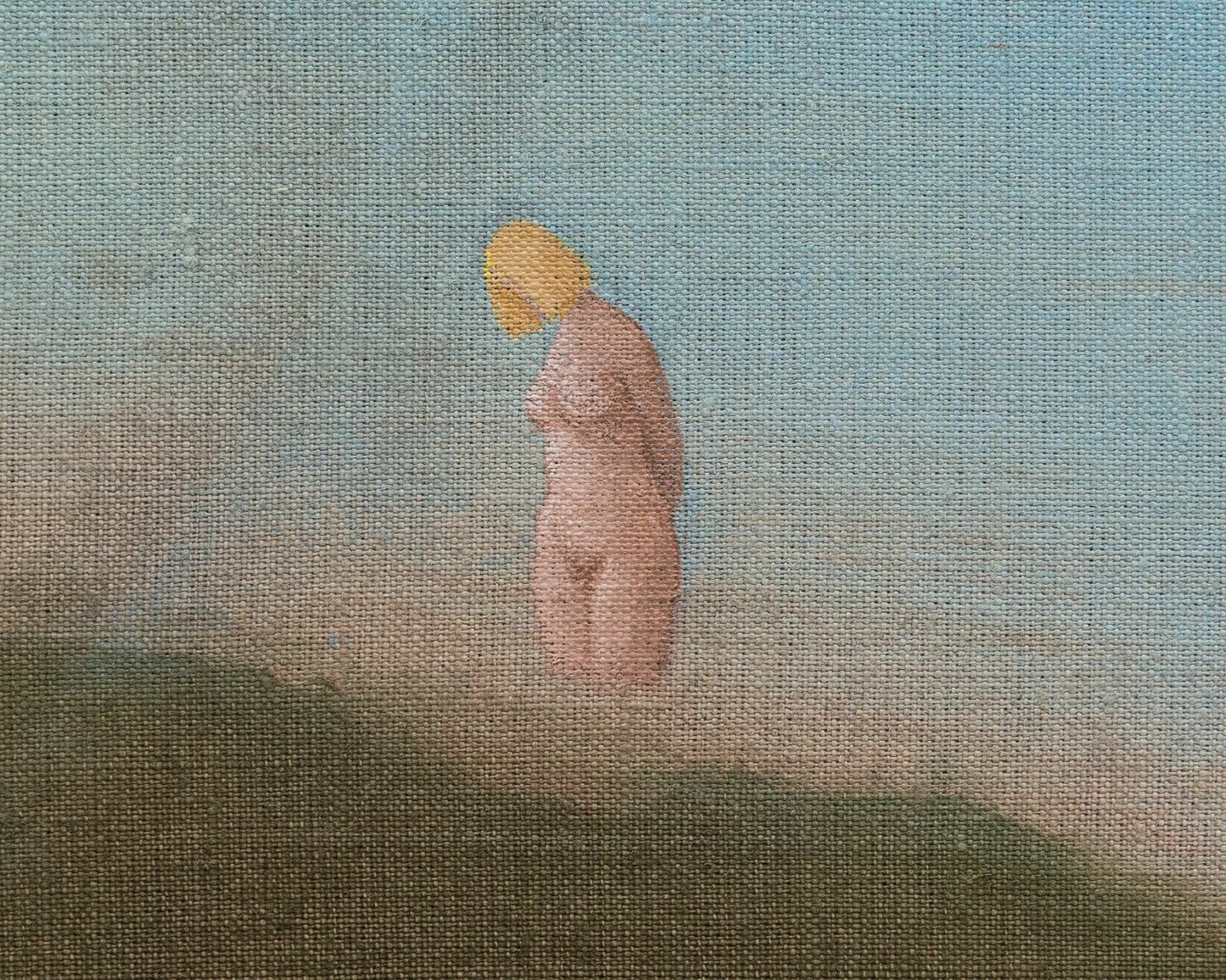 ACRYLIC ON LINEN PAINTING - DISTANT BATHERS #102 - 45" W X 36" H