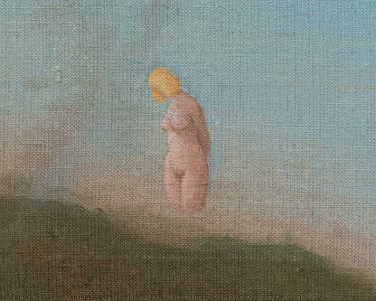 ACRYLIC ON LINEN PAINTING - DISTANT BATHERS #102 - 45" W X 36" H