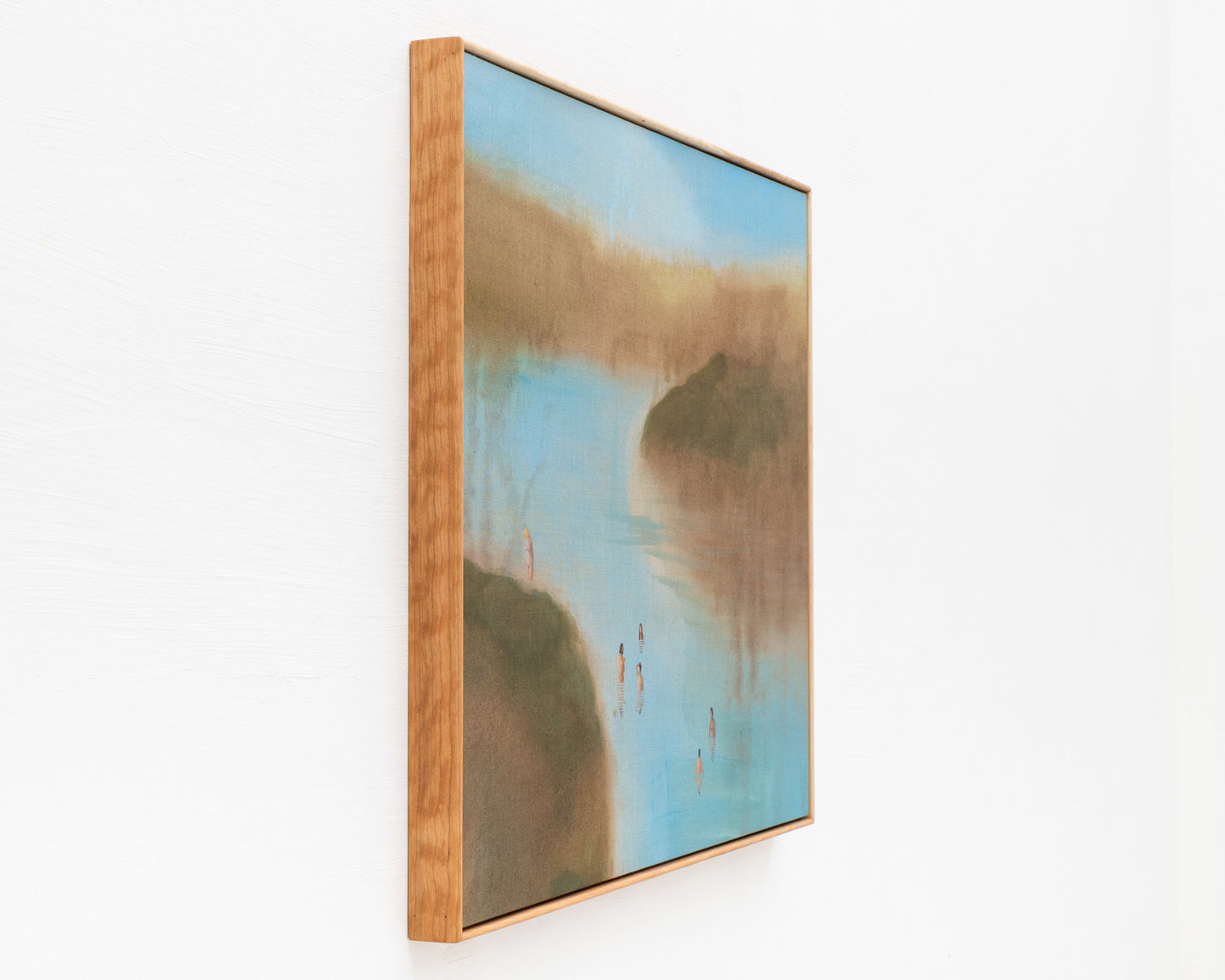 ACRYLIC ON LINEN PAINTING - DISTANT BATHERS #102 - 45" W X 36" H