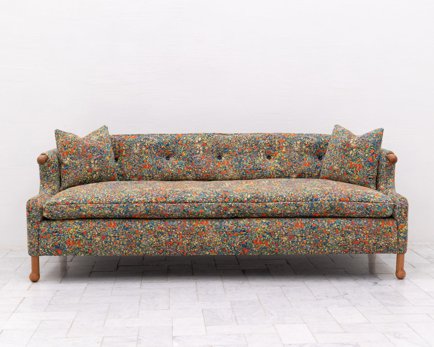 MABEL SOFA - 7', BDDW FABRIC #373, CHERRY ARMS AND FEET