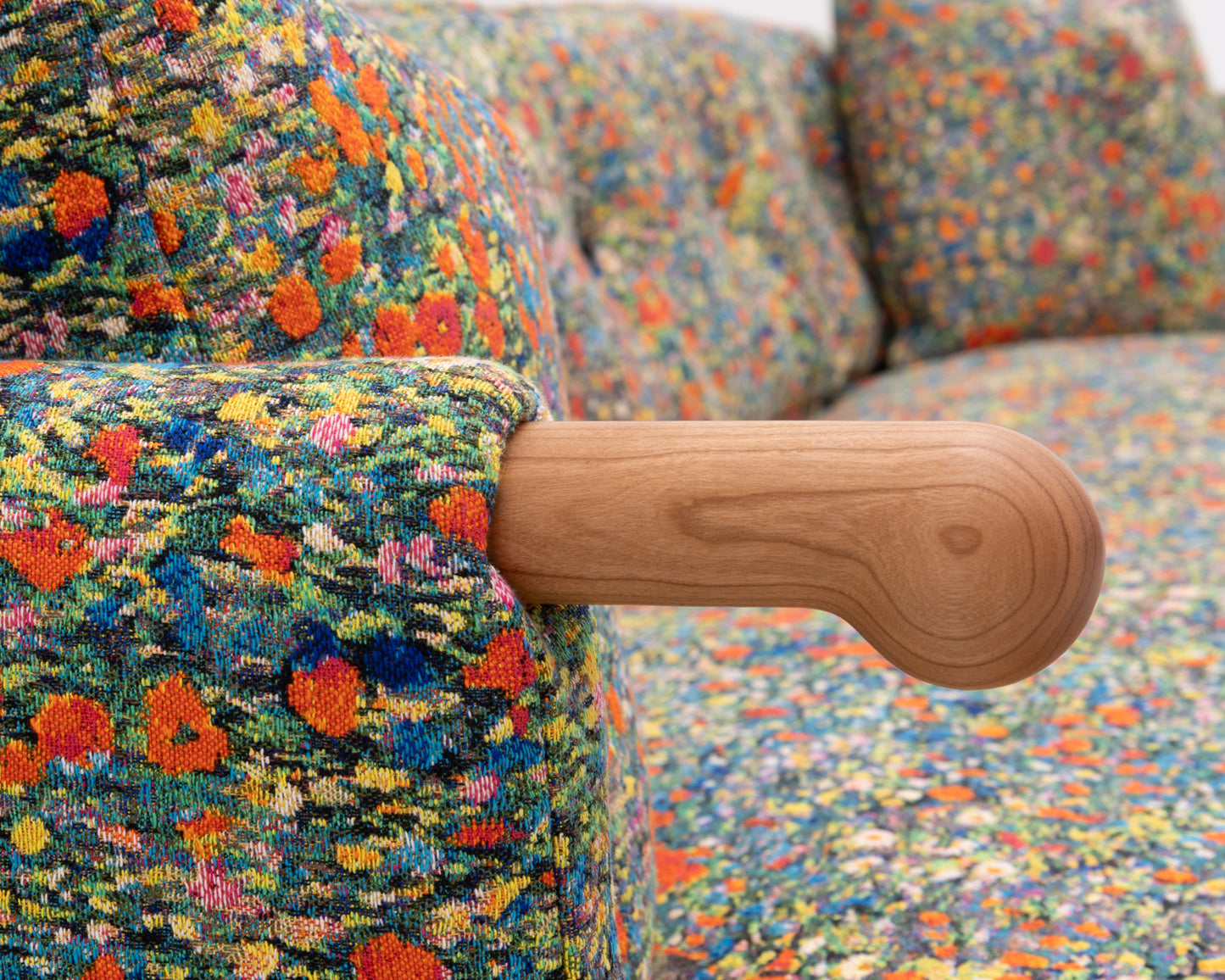 MABEL SOFA - 7', BDDW FABRIC #373, CHERRY ARMS AND FEET
