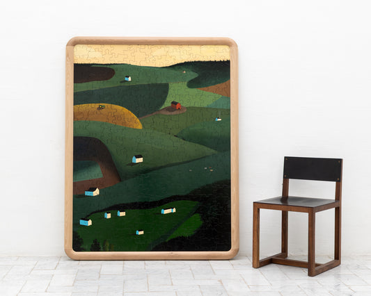 HAND-PAINTED JIGSAW PUZZLE - LANDSCAPE #115 - 63" H X 49" W