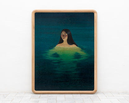 HAND-PAINTED JIGSAW PUZZLE - BATHER #216 - 63" H X 49" W