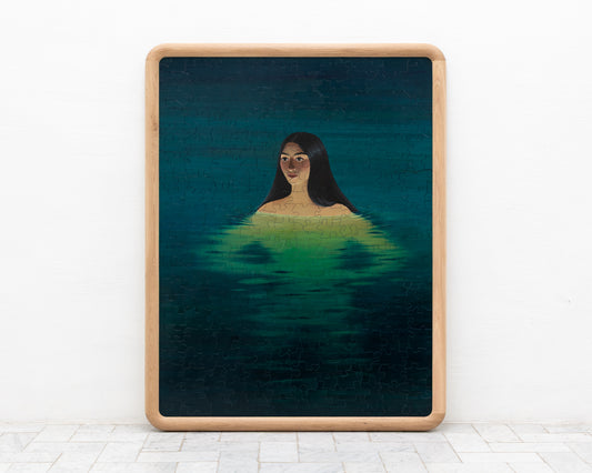 HAND-PAINTED JIGSAW PUZZLE - BATHER #216 - 63" H X 49" W