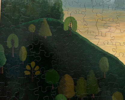 HAND-PAINTED JIGSAW PUZZLE - LANDSCAPE #116 - 63" H X 49" W