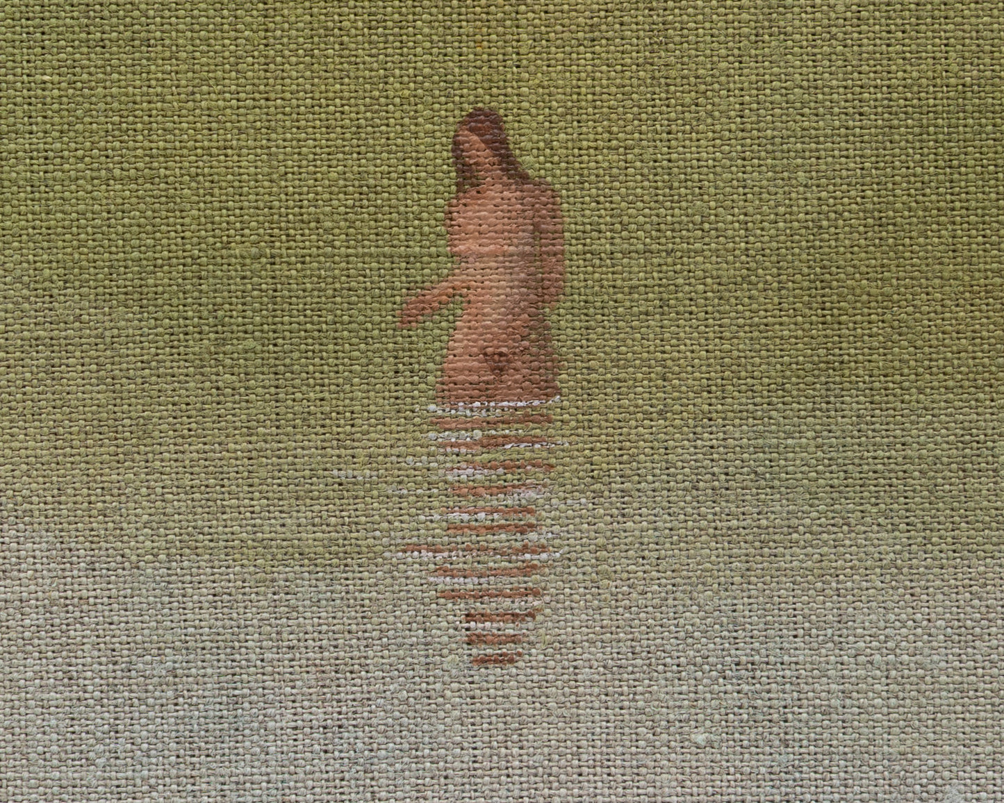 ACRYLIC ON LINEN PAINTING - DISTANT BATHERS #104 - 46" W X 36" H
