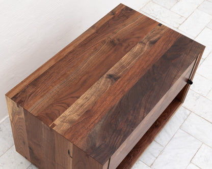 LAKE SIDE TABLE - 31" L, CLARO WALNUT EXTERIOR AND FACES