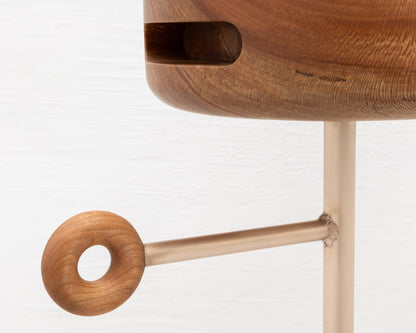 LUG TABLE - 9" DIAMETER SYCAMORE TOP, MARBLE BASE