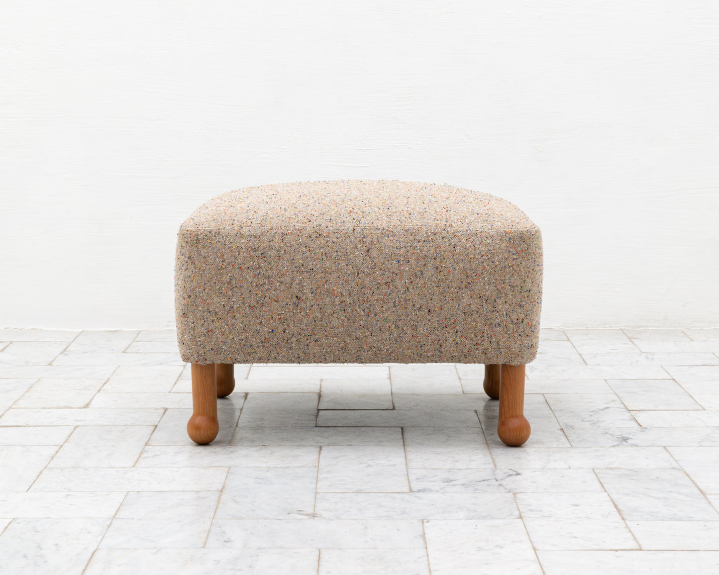 MABEL OTTOMAN - 24", BDDW FABRIC #175, CHERRY FEET