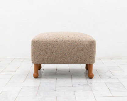 MABEL OTTOMAN - 24", BDDW FABRIC #175, CHERRY FEET
