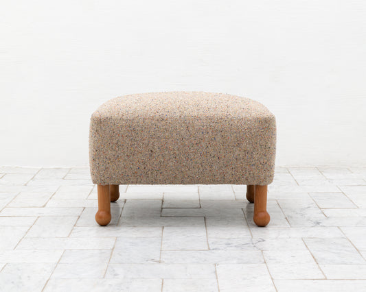 MABEL OTTOMAN - 24", BDDW FABRIC #175, CHERRY FEET
