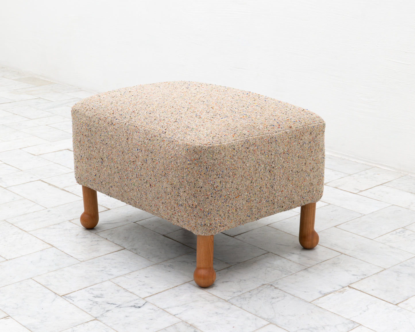 MABEL OTTOMAN - 24", BDDW FABRIC #175, CHERRY FEET