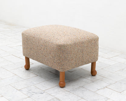 MABEL OTTOMAN - 24", BDDW FABRIC #175, CHERRY FEET