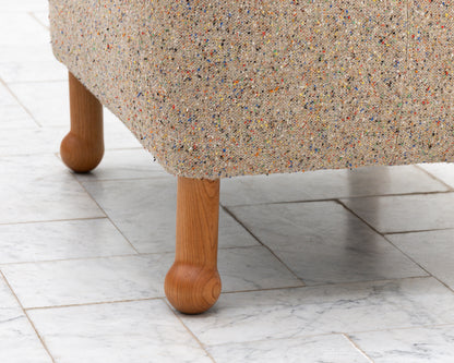 MABEL OTTOMAN - 24", BDDW FABRIC #175, CHERRY FEET