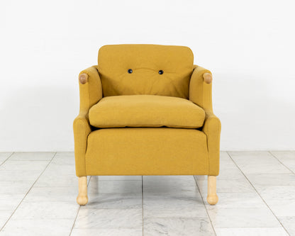 MABEL CLUB CHAIR - BDDW FABRIC #439, NATURAL MAPLE ARMS AND FEET