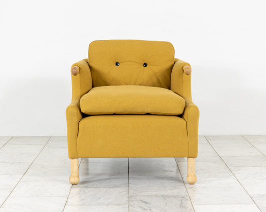 MABEL CLUB CHAIR - BDDW FABRIC #439, NATURAL MAPLE ARMS AND FEET