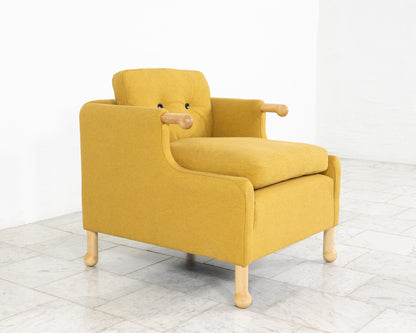 MABEL CLUB CHAIR - BDDW FABRIC #439, NATURAL MAPLE ARMS AND FEET