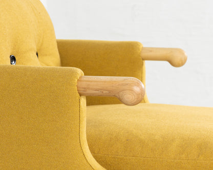 MABEL CLUB CHAIR - BDDW FABRIC #439, NATURAL MAPLE ARMS AND FEET