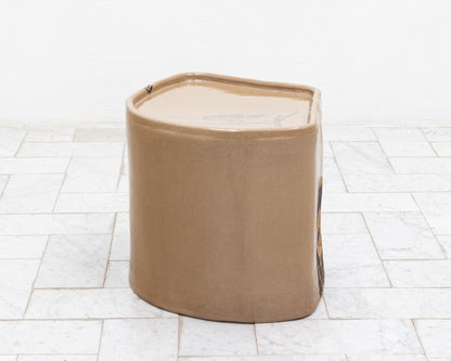 SUPER SPECIAL DALE BLONE SIDE TABLE - 16" H, HAND-PAINTED CERAMIC