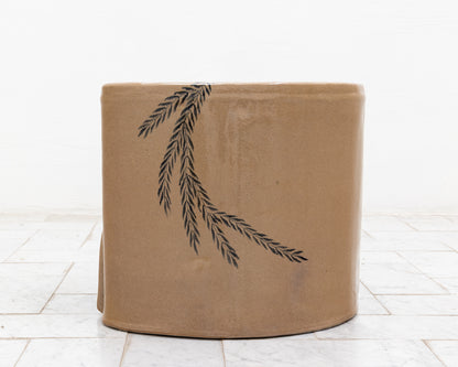 SUPER SPECIAL DALE BLONE SIDE TABLE - 16" H, HAND-PAINTED CERAMIC