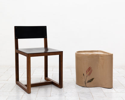 DALE BLONE SIDE TABLE - 16" H, HAND-PAINTED CERAMIC