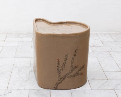 DALE BLONE SIDE TABLE - 16" H, HAND-PAINTED CERAMIC