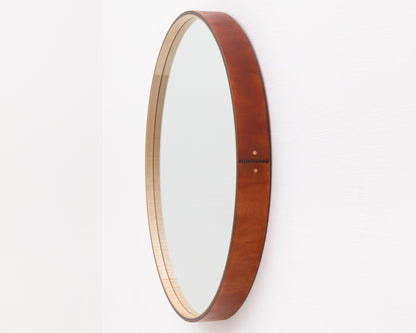 ADMIRAL'S MIRROR - 36" DIAMETER, NATURAL MULLED