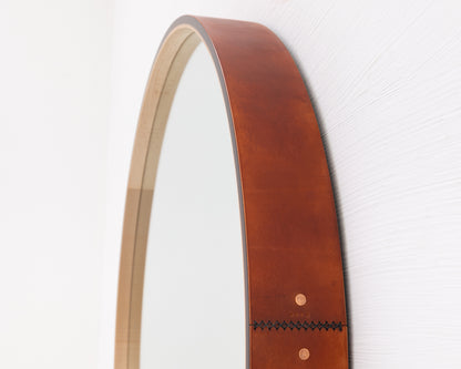 ADMIRAL'S MIRROR - 36" DIAMETER, NATURAL MULLED