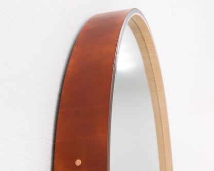 ADMIRAL'S MIRROR - 36" DIAMETER, NATURAL MULLED