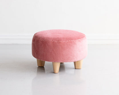 NOBOL ROUND OTTOMAN - 26", BDDW FABRIC #243, NATURAL MAPLE FEET