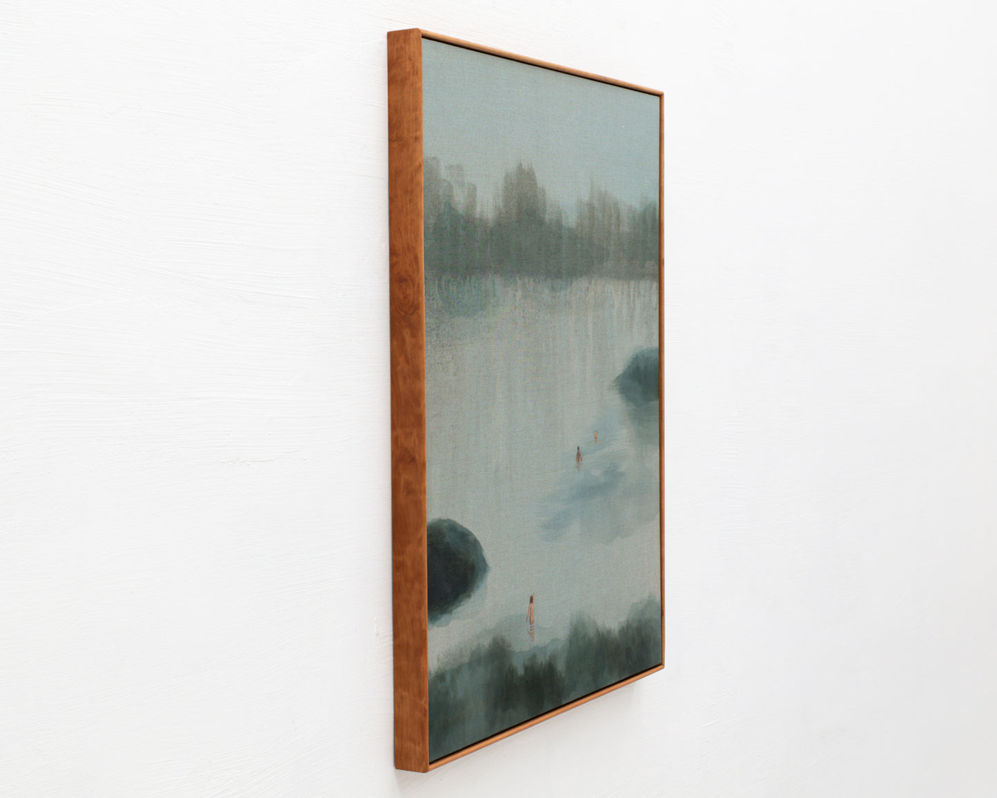 ACRYLIC ON LINEN PAINTING - DISTANT BATHERS #106 - 37" W X 46" H
