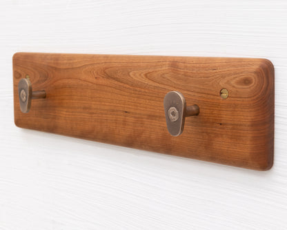 COAT RACK - CHERRY AND BRONZE