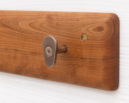 COAT RACK - CHERRY AND BRONZE