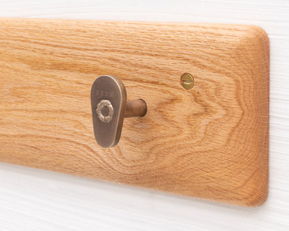 COAT RACK - NATURAL OAK AND BRONZE