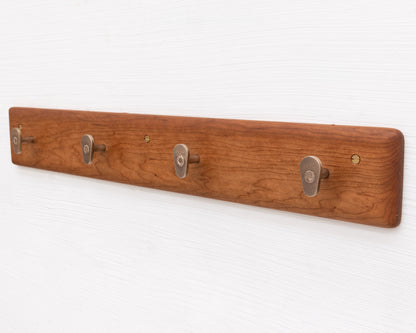 COAT RACK - CHERRY AND BRONZE